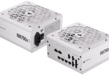 Las novedosas fuentes RMx SHIFT de CORSAIR incluyen conexiones CC en el lateral, ahora también en blanco