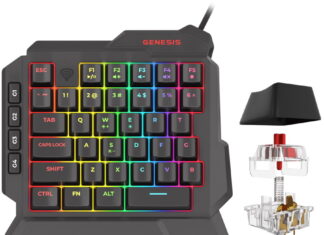 Genesis lanza su compacto teclado mecánico zurdo de 39 teclas, el Thor 100 RGB